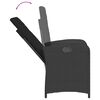 vidaXL Ensemble &agrave; manger de jardin coussins 7pcs Noir R&eacute;sine tress&eacute;e