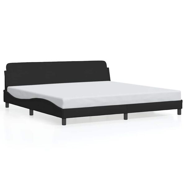 vidaXL Cadre de lit Dover noir 200x200 cm tissu