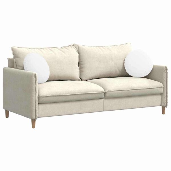 vidaXL Coussins de si&egrave;ge 2 pcs Blanc &Oslash;40 x 13 cm tissu