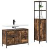 vidaXL Ensemble de mobilier de salle de bain 2 pcs Ch&ecirc;ne fum&eacute; et noir