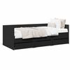 vidaXL Lit de jour avec tiroirs sans matelas noir 75x190 cm