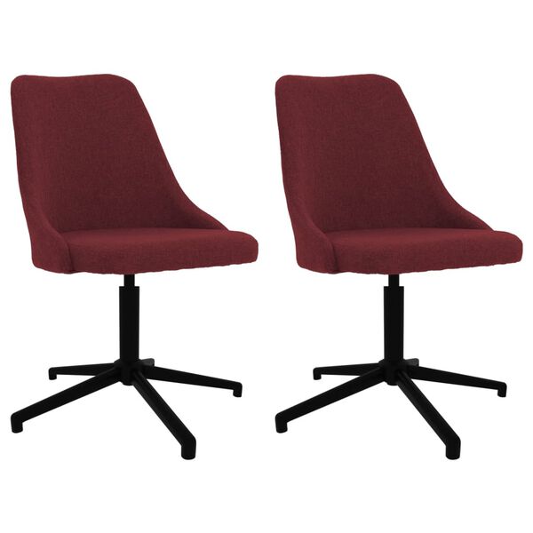 vidaXL Chaises pivotantes &agrave; manger lot de 2 bordeaux tissu