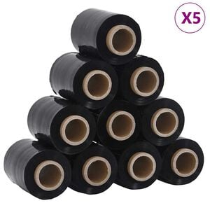 vidaXL Films &eacute;tirables 50 pcs noir 23 &mu;m 10 cm x 150 m