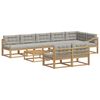 vidaXL Ensemble de canap&eacute;s d'ext&eacute;rieur 9 pc Blanc et gris clair