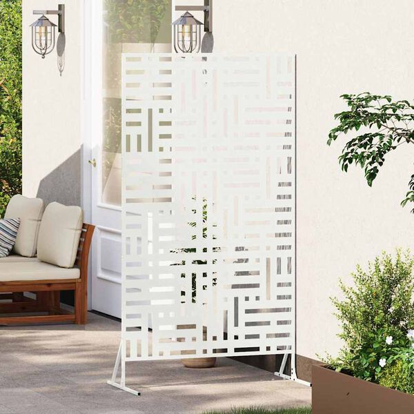 vidaXL &Eacute;cran de confidentialit&eacute; Blanc 100 x 50 x 180 cm Acier