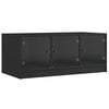 vidaXL Table basse avec portes en verre noir 102x50x42 cm