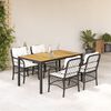 vidaXL Ensemble &agrave; manger de jardin coussins 5pcs Noir R&eacute;sine tress&eacute;e
