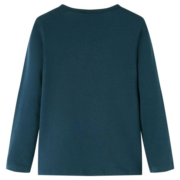 T-shirt pour enfants &agrave; manches longues vert fonc&eacute; 140