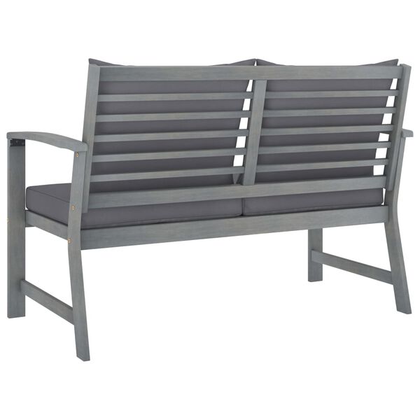 vidaXL Banc de jardin 120cm et coussin gris fonc&eacute; Bois solide d'acacia