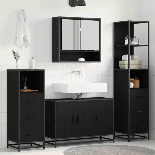 vidaXL Ensemble de mobilier de salle de bain 3 pcs Bois Ancien