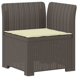 vidaXL Canap&eacute; de jardin 1 place avec coussin look rotin PP Gris clair