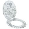 vidaXL Si&egrave;ge de toilette &agrave; fermeture douce Porcelaine bleue et blanche