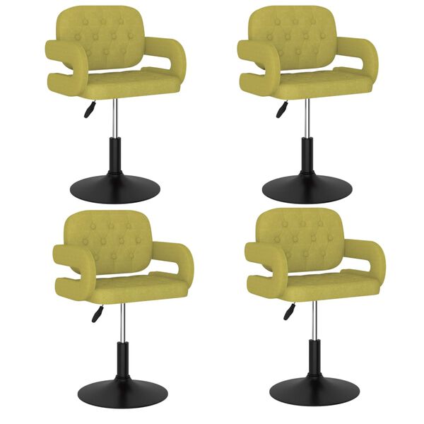 vidaXL Chaises pivotantes &agrave; manger lot de 4 vert tissu