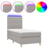 vidaXL Sommier &agrave; lattes de lit et matelas et LED Gris clair 90x200cm