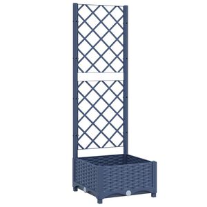 vidaXL Jardini&egrave;re avec treillis Bleu Gris 40x40x121,5 cm PP