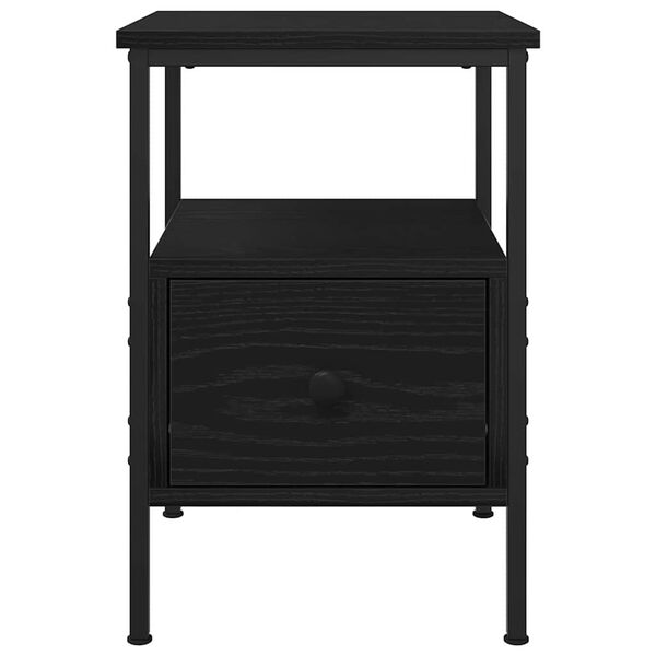 vidaXL Cabinet de chevet avec tiroir 2 pcs Ch&ecirc;ne noir 34 x 36 x 50 cm