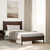 vidaXL Cadre de lit en m&eacute;tal sans matelas ch&ecirc;ne marron 100x200 cm