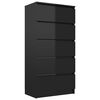 vidaXL Buffet à tiroirs Noir brillant 60x35x121 cm Bois d'ingénierie