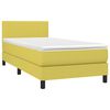 vidaXL Sommier &agrave; lattes de lit avec matelas et LED Vert 90x190cm Tissu