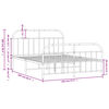 vidaXL Cadre de lit m&eacute;tal sans matelas et pied de lit blanc 140x200 cm