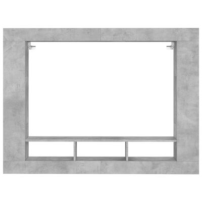 vidaXL Meuble TV gris béton 152x22x113 cm bois d'ingénierie