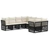 vidaXL Ensemble de canap&eacute; de jardin 8 pc 8-Nombre de places Noir