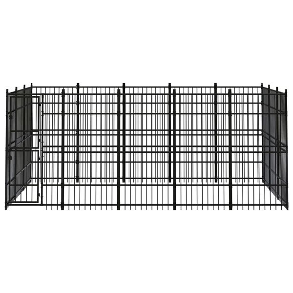 vidaXL Chenil d'ext&eacute;rieur pour chiens Acier 13,82 m&sup2;