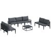 vidaXL Ensemble de canap&eacute; de jardin 8 pc Noir Acier