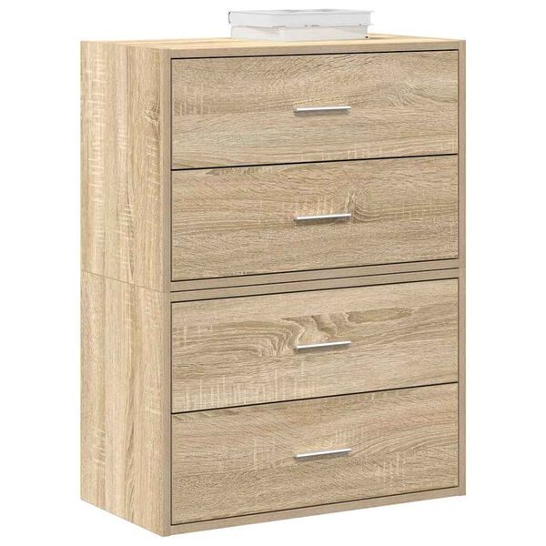 vidaXL Armoires avec 2 tiroirs 2 pcs ch&ecirc;ne sonoma bois d'ing&eacute;nierie