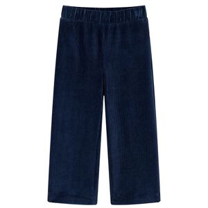 vidaXL Pantalons pour enfants velours c&ocirc;tel&eacute; bleu marine 92