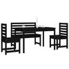 vidaXL Ensemble à manger de jardin 4 pcs noir bois massif de pin