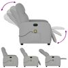 vidaXL Fauteuil de massage inclinable &eacute;lectrique gris nuage tissu