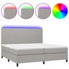 vidaXL Sommier &agrave; lattes de lit et matelas et LED Gris clair 200x200 cm