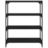 vidaXL Bibliothèque Noir 80x33x100 cm Bois d'ingénierie et acier