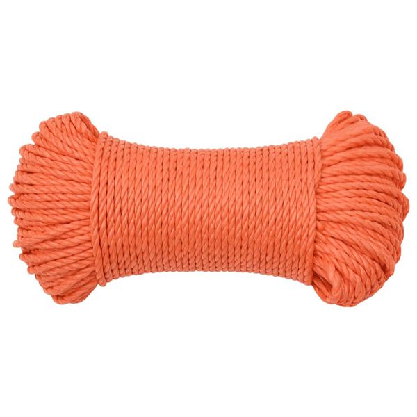 vidaXL Corde de travail Orange 6 mm 100 m Polypropyl&egrave;ne