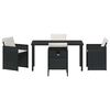 vidaXL Ensemble de salle &agrave; manger pour jardin 5 pcs Noir polyrotin