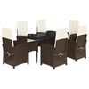 vidaXL Ensemble &agrave; manger de jardin et coussins 7 pcs marron rotin