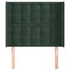 vidaXL T&ecirc;te de lit avec oreilles Vert fonc&eacute; 93x16x118/128 cm Velours