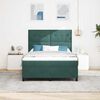 vidaXL Lit &agrave; ressort LED avec matelas Vert fonc&eacute; 140 x 190 cm tissu