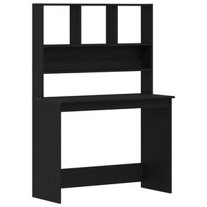 vidaXL Bureau avec &eacute;tag&egrave;res en ch&ecirc;ne noir 102x45x148 cm