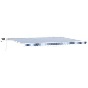 vidaXL Auvent r&eacute;tractable Bleu et Blanc 600 &times; 300 cm