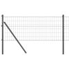 vidaXL Fixation au sol Euro pour cl&ocirc;ture 10 x 0,6 m Gris Maille