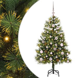 vidaXL Sapin de No&euml;l artificiel avec branches pliables et c&ocirc;nes 120 cm