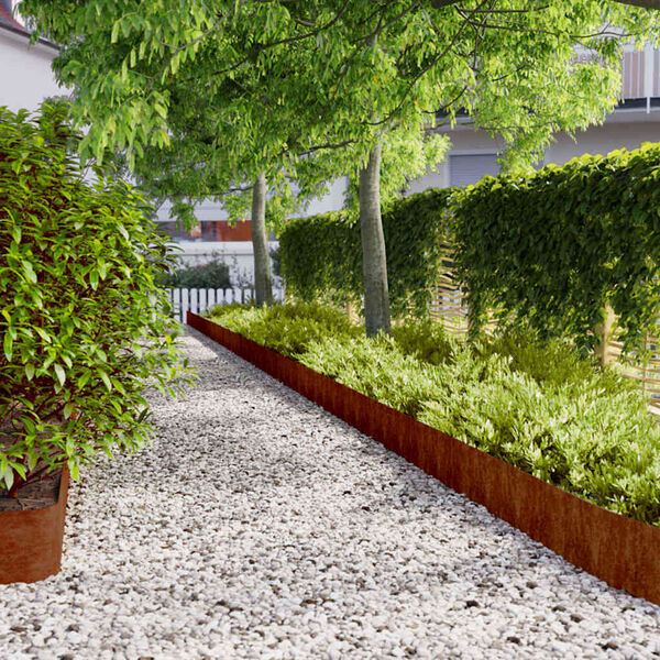 vidaXL Bordures de pelouse 10 pcs 20x103 cm acier corten flexible