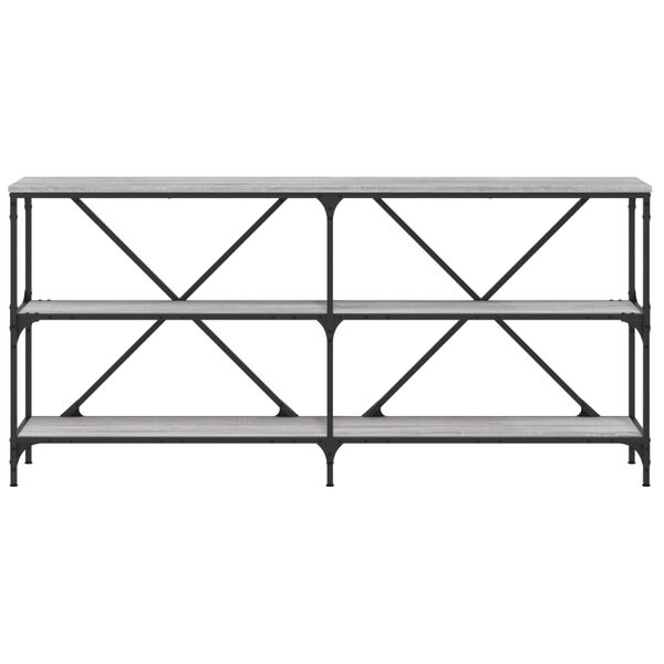 vidaXL Table console sonoma gris 160x30x75 cm bois d'ing&eacute;nierie et fer
