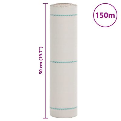 vidaXL Membrane anti-mauvaises herbes blanc 0,5x150 m PP