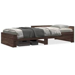 vidaXL Cadre de lit sans matelas ch&ecirc;ne marron 100x200 cm