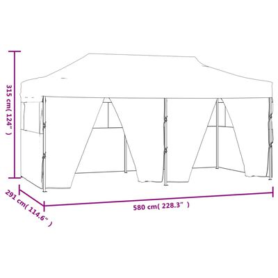 vidaXL Tente de réception pliable avec 4 parois 3x6 m Acier Blanc