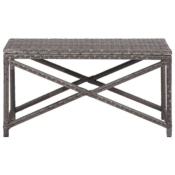vidaXL Banc de jardin 80 cm R&eacute;sine tress&eacute;e Gris
