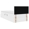 vidaXL Lit avec rangement et LED avec matelas Blanc pur 90 x 200 cm